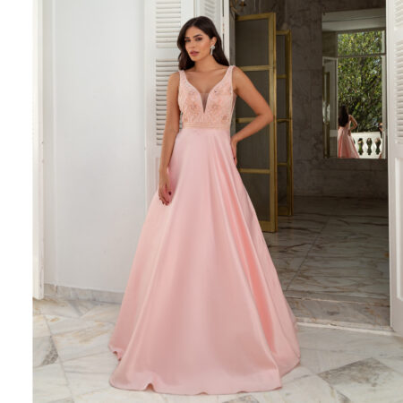 Vestido Zuri Importado, Busto Bordado e Saia Rodada - Rosa