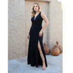 Vestido Bria Alfaiataria Saia Sereia com Fenda - Preto