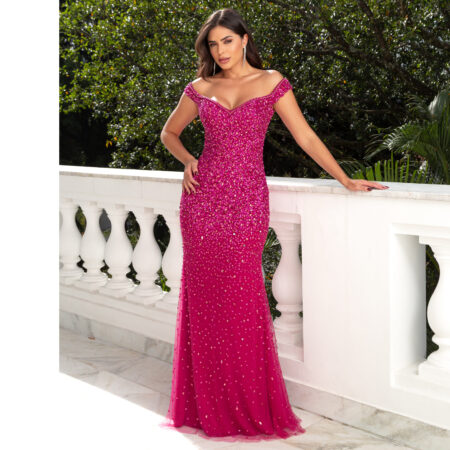 Vestido Anaya Importado Bordado Ombro A Ombro Bicici - Pink