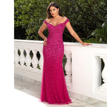 Vestido Anaya Importado Bordado Ombro A Ombro Bicici - Pink