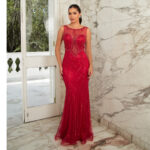 Vestido Brooke Importado Bordado Scissors Bicici - Vermelho