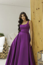 Vestido Dalilah Zibeline, Cinto e Saia Rodada - Fuchsia