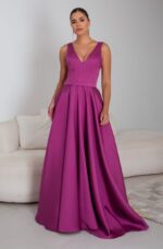 Vestido Mara Zibeline Regata Saia Rodada - Fuchsia