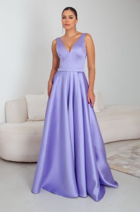 Vestido Mara Zibeline Regata Saia Rodada - Lavanda