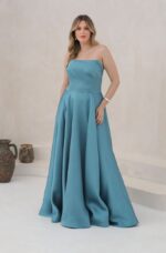 Vestido Evie Zibeline Tqc Prega e Saia Rodada - Topazio