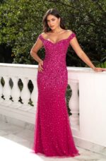 Vestido Anaya Importado Bordado Ombro A Ombro Bicici - Pink