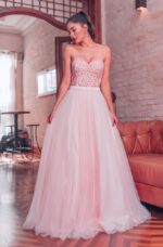 Vestido Juliette Importado Tqc Bordado e Saia Rodada de Tule - Rosa