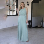 Vestido Nina Chiffon Pala Bordado, Detalhe Manga e Saia Rodada - Menta