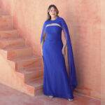 Vestido Skye Chiffon Tqc com Saia Evase - Royal