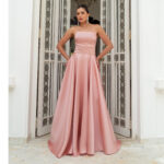 Vestido Harlow Zibeline Tqc com Prega Frontal Saia Rodada - Rose