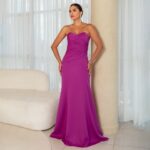 Vestido Elora Alfaiataria Prega Frontal e Saia Sereia - Fuchsia