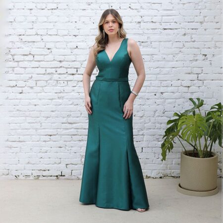 Vestido Cameron Zibeline Regata com Saia Sereia - Musgo