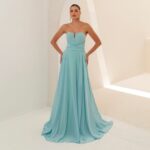 Vestido Rory Chiffon Tqc com Saia Rodada - Azul Ceu