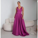 Vestido Mara Zibeline Regata Saia Rodada - Fuchsia