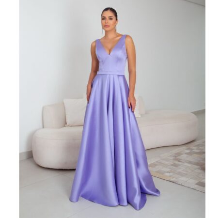 Vestido Mara Zibeline Regata Saia Rodada - Lavanda
