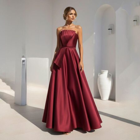 Vestido Aitana Zibeline Tqc Saia Rodada - Marsala