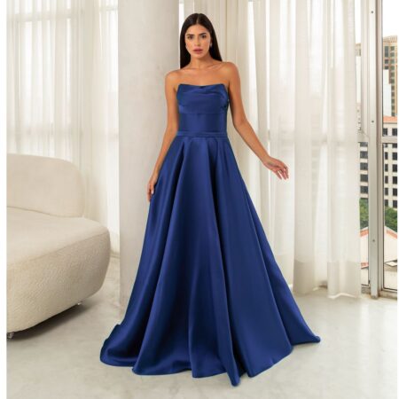 Vestido Shiloh Zibeline Tqc com Saia Rodada - Marinho