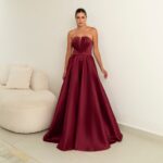 Vestido Kamila Zibeline Tqc Saia Rodada - Marsala