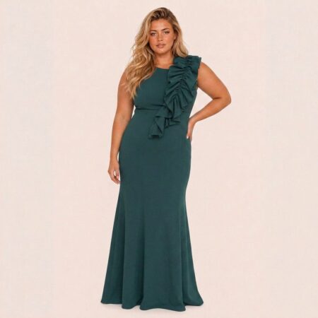 Vestido Rory Alfaiataria Costas Abertas com Saia Fenda - Musgo