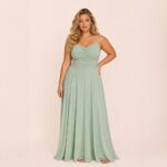 Vestido Astrid Chiffon Franzido com Saia Rodada - Menta