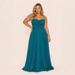 Vestido Astrid Chiffon Franzido com Saia Rodada - Verde