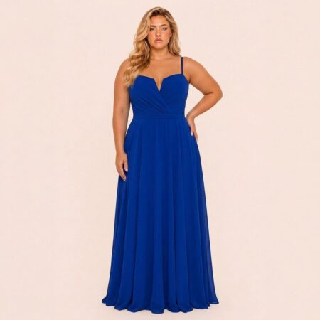 Vestido Eliana Chiffon Regata com Saia Rodada - Royal