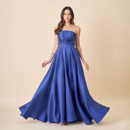 Vestido Elsie Zibeline Tqc com Saia Rodada - Royal