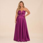 Vestido Jimena Zibeline Busto Prega e Saia Rodada - Fuchsia