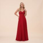 Vestido Jordana Crepe Ggt, Busto Drapeado, Barbatana Cintura e Saia Rodada - Vermelho