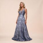 Vestido Lea Importado Jacquard Regata e Saia Rodada - Azul