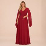 Vestido Larissa Crepe Ggt, Bordado Cintura e Capa Lateral - Vermelho